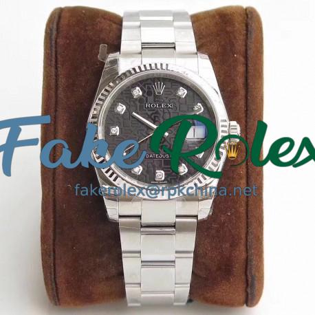 Replica Rolex Datejust 36MM 116234 DJ Stainless Steel 904L Black Anniversary Jubilee Dial Swiss 3135