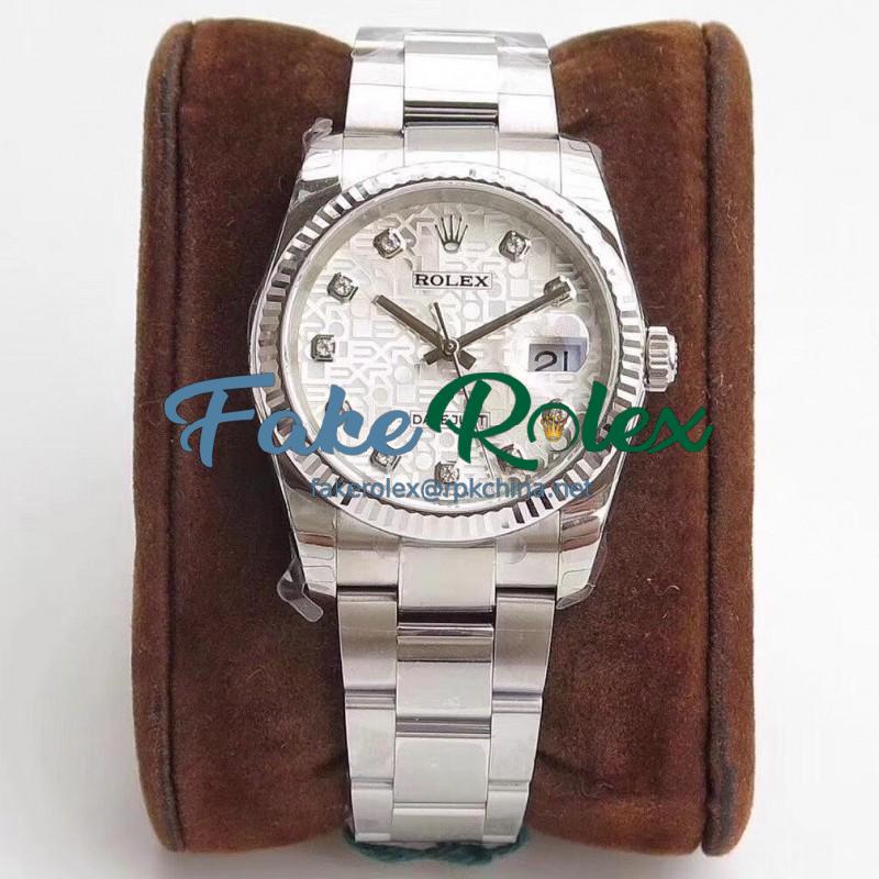 Replica Rolex Datejust 36MM 116234 DJ Stainless Steel 904L Silver Anniversary Jubilee Dial Swiss 3135