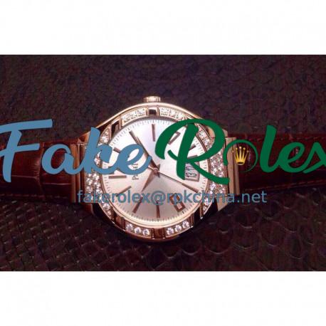 Replica Piaget Polo Rose Gold & Diamonds Silver Dial M9015