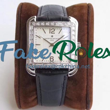 Replica Vacheron Constantin Historiques Toledo 1951 86300 GS Stainless Steel & Diamonds White Dial  M9015