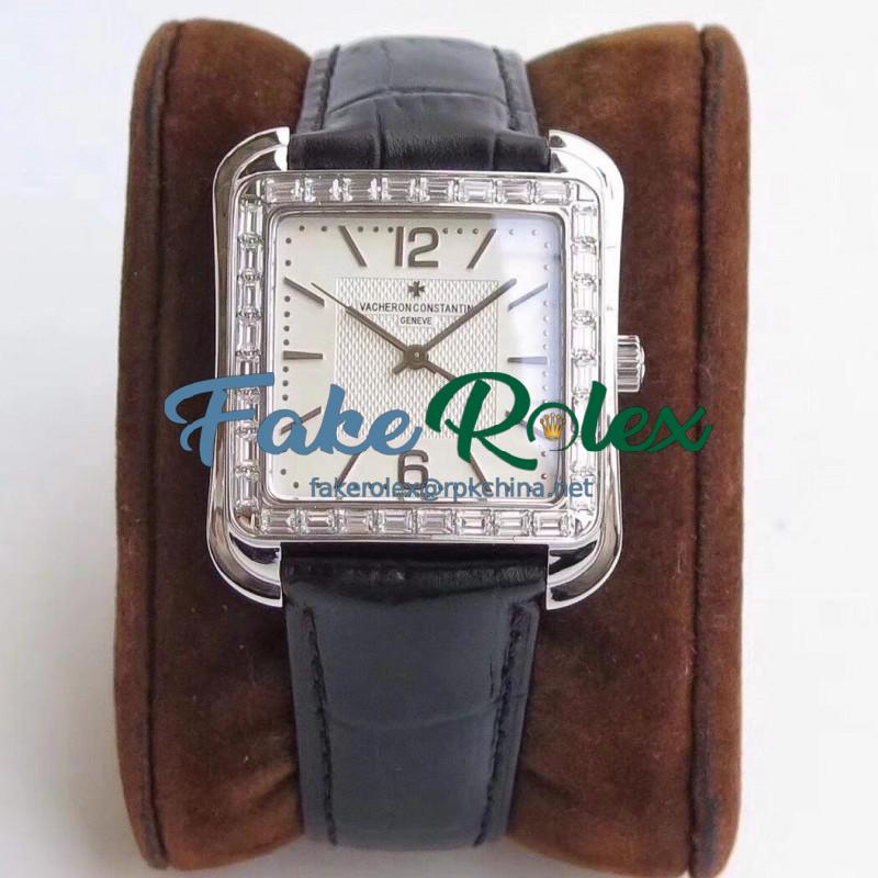 Replica Vacheron Constantin Historiques Toledo 1951 86300 GS Stainless Steel & Diamonds White Dial  M9015