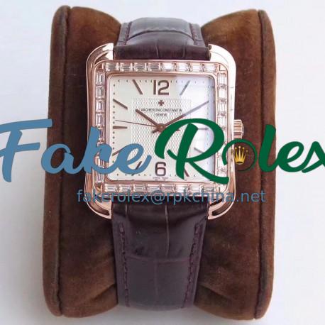 Replica Vacheron Constantin Historiques Toledo 1951 86300/000R-9826 GS Rose Gold & Diamonds White Dial  M9015