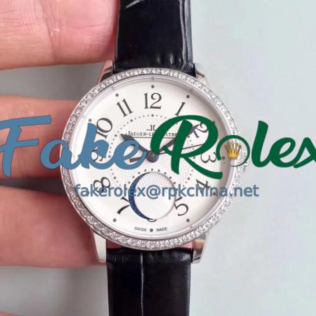 Replica Jaeger-LeCoultre Rendez-Vous Moon Medium 3578420 N Stainless Steel & Diamonds White Dial Swiss 935A