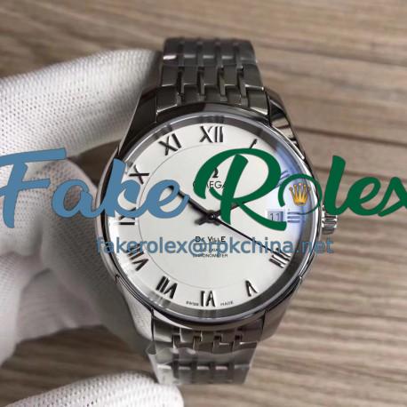 Replica Omega De Ville Prestige Co-Axial 39.5MM 424.10.40.20.02.001 N Stainless Steel Silver Dial Swiss 8500