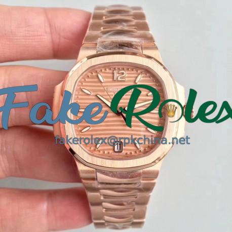 Replica Patek Philippe Ladies Nautilus 7118/1200R PF Rose Gold Rose Gold Dial Swiss 324SC