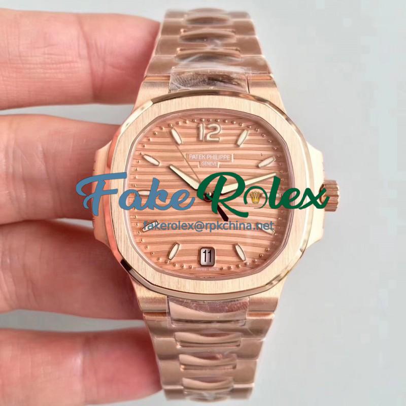 Replica Patek Philippe Ladies Nautilus 7118/1200R PF Rose Gold Rose Gold Dial Swiss 324SC