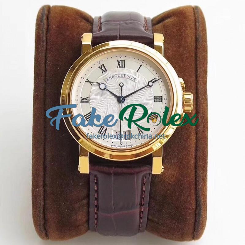 Replica Breguet Marine Big Date 5817 5817BA/12/9V8 ZF Yellow Gold Silver Dial Swiss 517GG