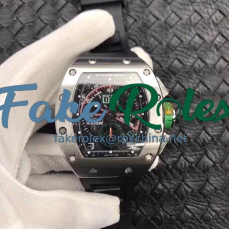 Replica Richard Mille RM011-01 R Mancini Flyback Chronograph KV Titanium Black Skeleton Dial Swiss 7750