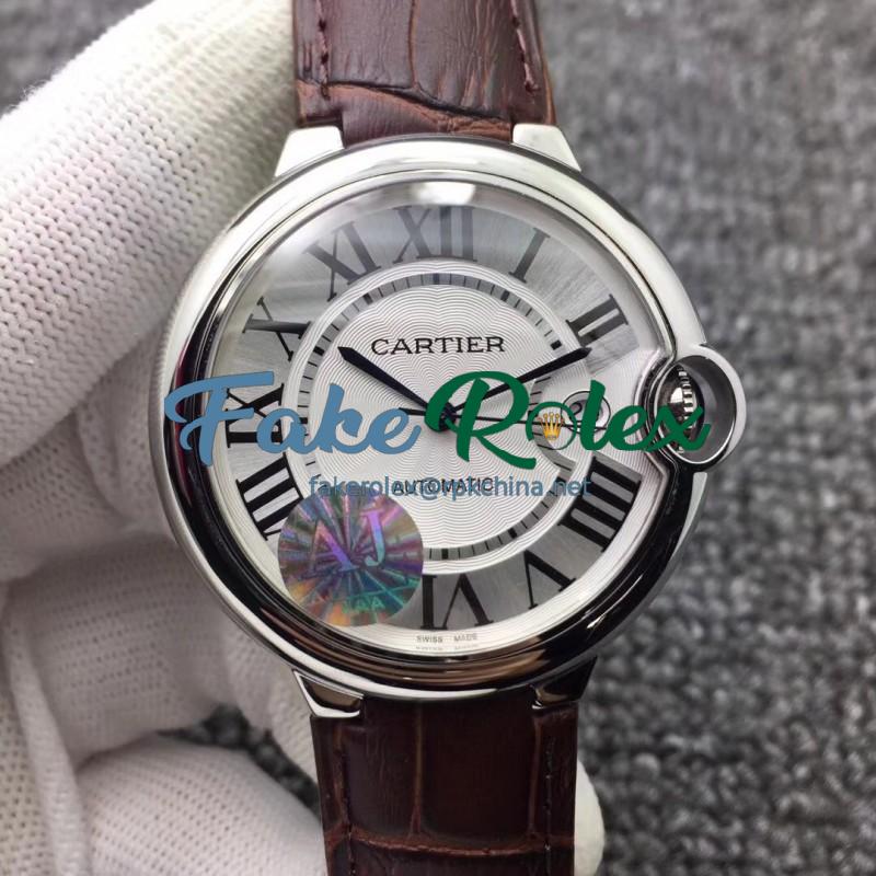 Replica Ballon Bleu De Cartier 42MM W6901351 AJ Stainless Steel Silver Dial Swiss 2824-2