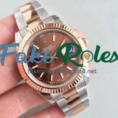 Replica Rolex Datejust II 116333 41MM EW Stainless Steel & Rose Gold Chocolate Dial Swiss 3136