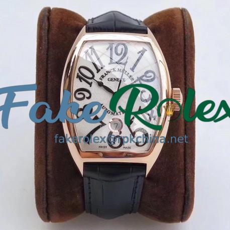 Replica Franck Muller Casablanca Date 8880 C DT WF V2 Rose Gold Silver Dial Swiss 2824-2