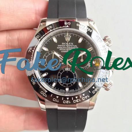 Replica Rolex Daytona Cosmograph 116519LN AR Stainless Steel 904L Black Dial Swiss 4130 Run 6@SEC