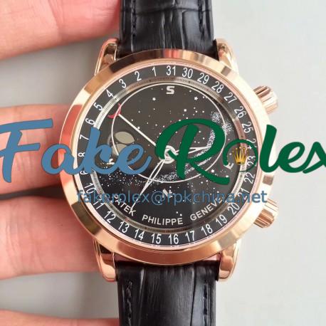 Replica Patek Philippe Grand Complications Sky Moon Celestial 6102R-001 N Rose Gold Black Dial Swiss 240 LU CL C