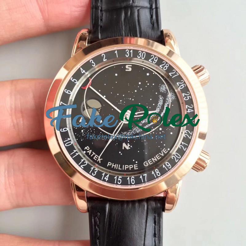 Replica Patek Philippe Grand Complications Sky Moon Celestial 6102R-001 N Rose Gold Black Dial Swiss 240 LU CL C