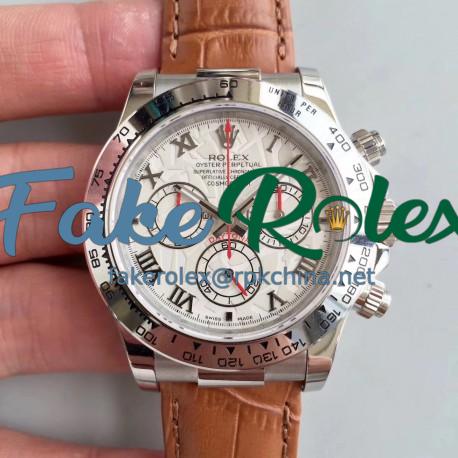 Replica Rolex Daytona Cosmograph 116520 JH Stainless Steel White Dial Swiss 4130 Run 6@SEC