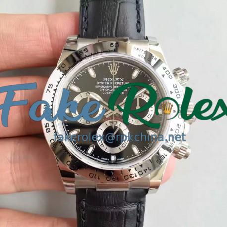 Replica Rolex Daytona Cosmograph 116520 JH Stainless Steel Black Dial Swiss 4130 Run 6@SEC