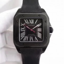 Replica Cartier Santos 100 XL WSSA0006 V6 PVD Black Dial M9015