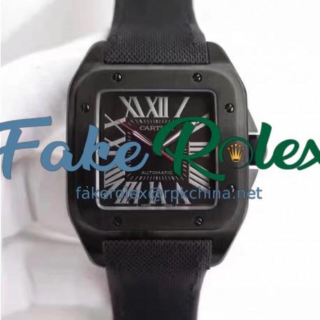 Replica Cartier Santos 100 XL WSSA0006 V6 PVD Black Dial M9015