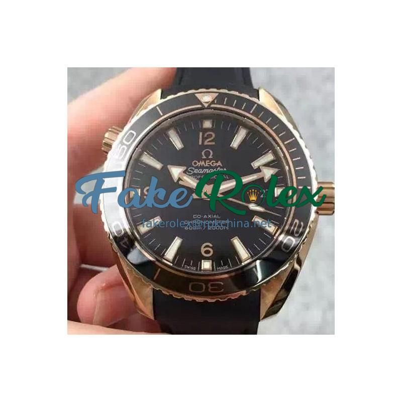 Replica Omega Planet Ocean Professional 45MM Rose Gold Black Dial Swiss 8501