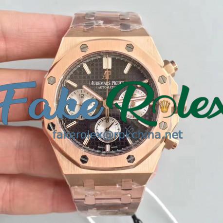 Replica Audemars Piguet Royal Oak Chronograph 26331 JH Rose Gold Black Dial Swiss 7750