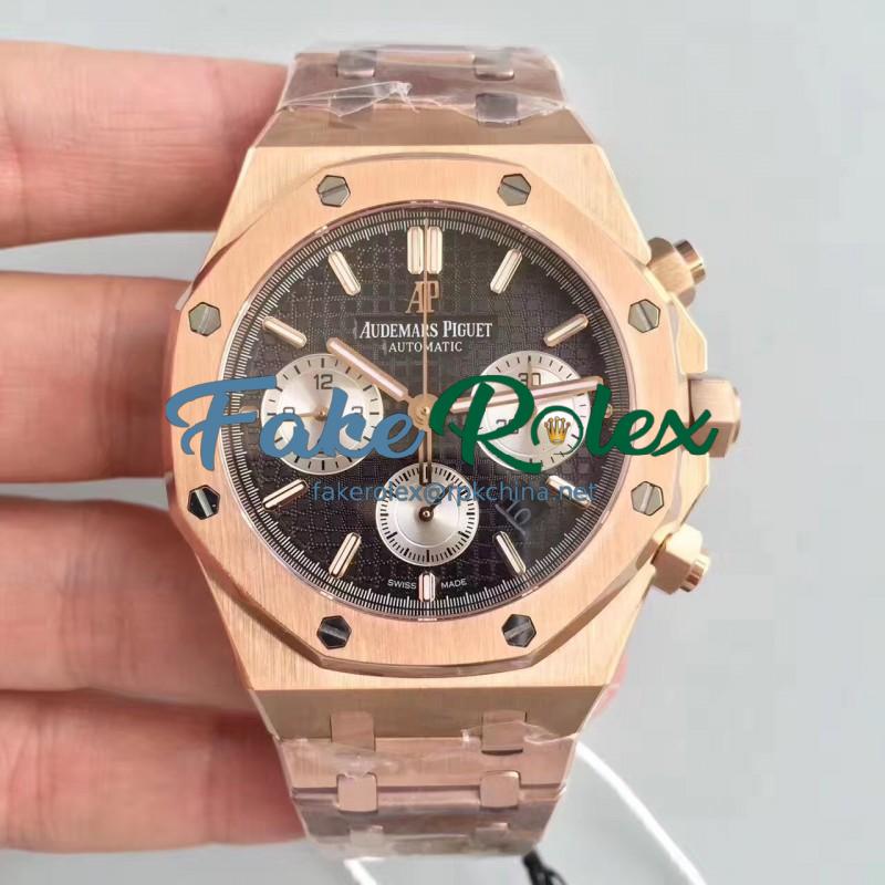 Replica Audemars Piguet Royal Oak Chronograph 26331 JH Rose Gold Black Dial Swiss 7750