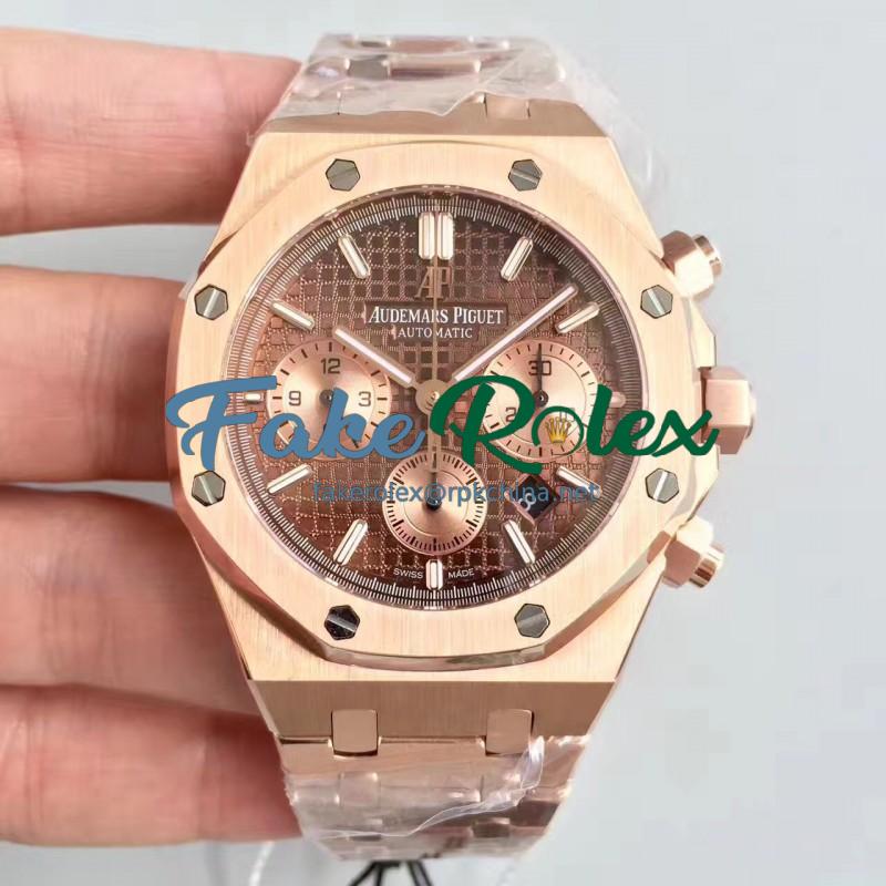 Replica Audemars Piguet Royal Oak Chronograph 26331 JH Rose Gold Chocolate Dial Swiss 7750