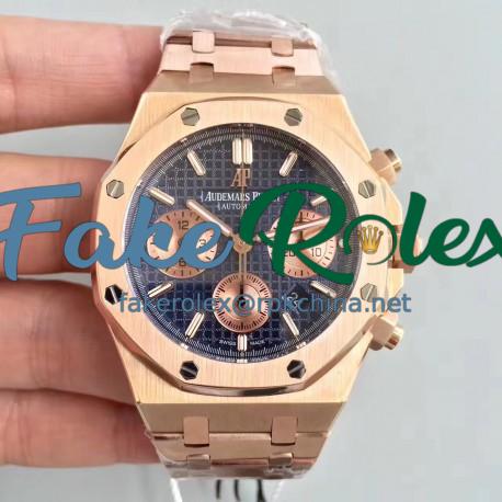 Replica Audemars Piguet Royal Oak Chronograph 26331 JH Rose Gold Blue Dial Swiss 7750