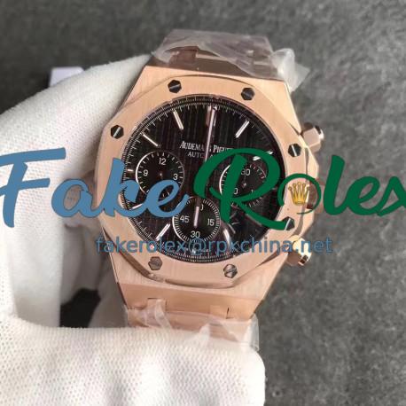 Replica Audemars Piguet Royal Oak Chronograph 26331 JH Rose Gold Black Dial Swiss 7750