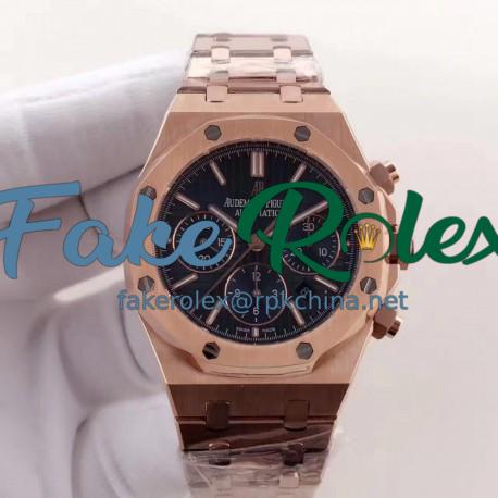 Replica Audemars Piguet Royal Oak Chronograph 26331 JH Rose Gold Blue Dial Swiss 7750