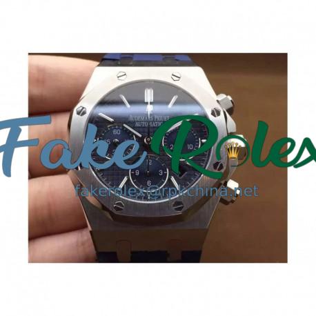 Replica Audemars Piguet Royal Oak Chronograph 26331 Stainless Steel Blue Dial Rubber Strap Swiss 7750