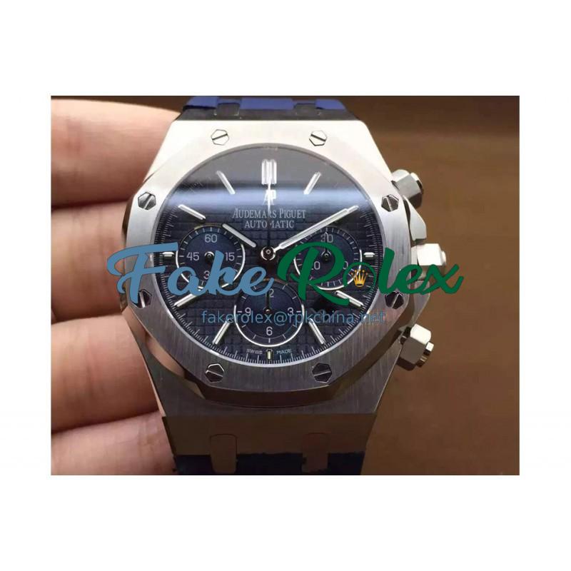 Replica Audemars Piguet Royal Oak Chronograph 26331 Stainless Steel Blue Dial Rubber Strap Swiss 7750