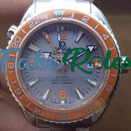 Replica Omega Seamaster Planet Ocean GMT Stainless Steel Gray Dial Swiss 8615