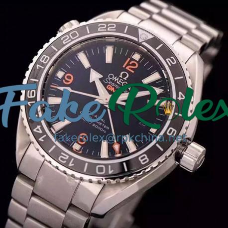 Replica Omega Seamaster Planet Ocean GMT Stainless Steel Black Dial Swiss 8605