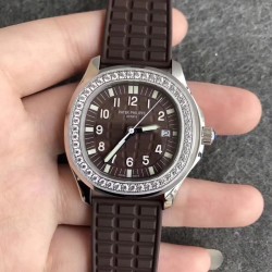 Replica Patek Philippe Aquanaut Luce Ladies 5067A-023 N Stainless Steel & Diamonds Chocolate Dial Swiss E23-250SC