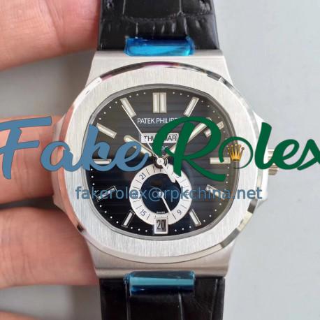 Replica Patek Philippe Nautilus Annual Calendar Moonphase 5726A KM V2 Stainless Steel Blue Dial Swiss 324 S QA LU 24H/303