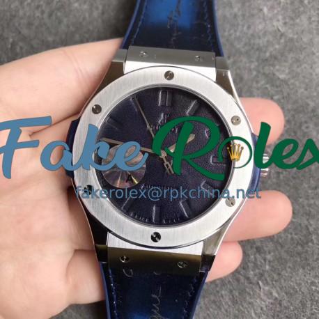 Replica Hublot Classic Fusion Berluti Scritto 511.NX.050B.VR.BER16 SR V2 Stainless Steel Blue Leather Dial Swiss HUB1100