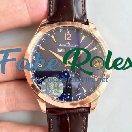 Replica Jaeger-LeCoultre Master Calendar 1552520 KM Rose Gold Blue Dial Swiss Caliber 866/1