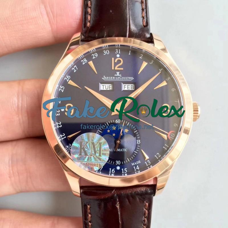 Replica Jaeger-LeCoultre Master Calendar 1552520 KM Rose Gold Blue Dial Swiss Caliber 866/1