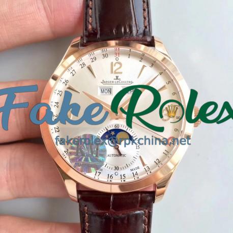 Replica Jaeger-LeCoultre Master Calendar 1552520 KM Rose Gold Silver Dial Swiss Caliber 866/1