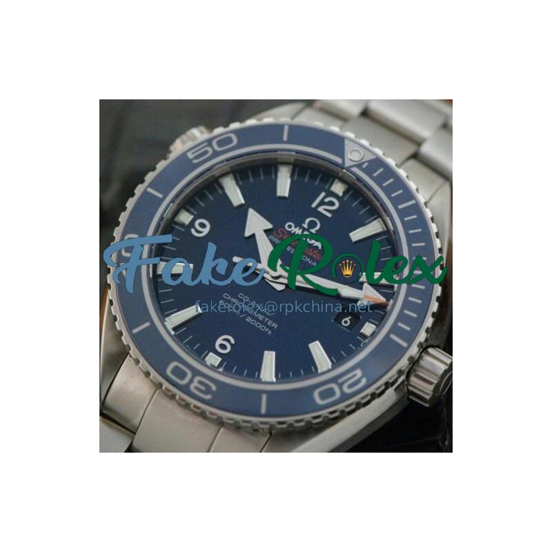 Replica Omega Seamaster Planet Ocean 45MM Stainless Steel Blue Dial Swiss 8500