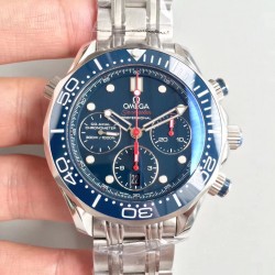 Replica Omega Seamaster Diver 300M Co-Axial Chronograph 44MM 212.30.44.50.03.001 OM Stainless Steel Blue Dial Swiss 7753