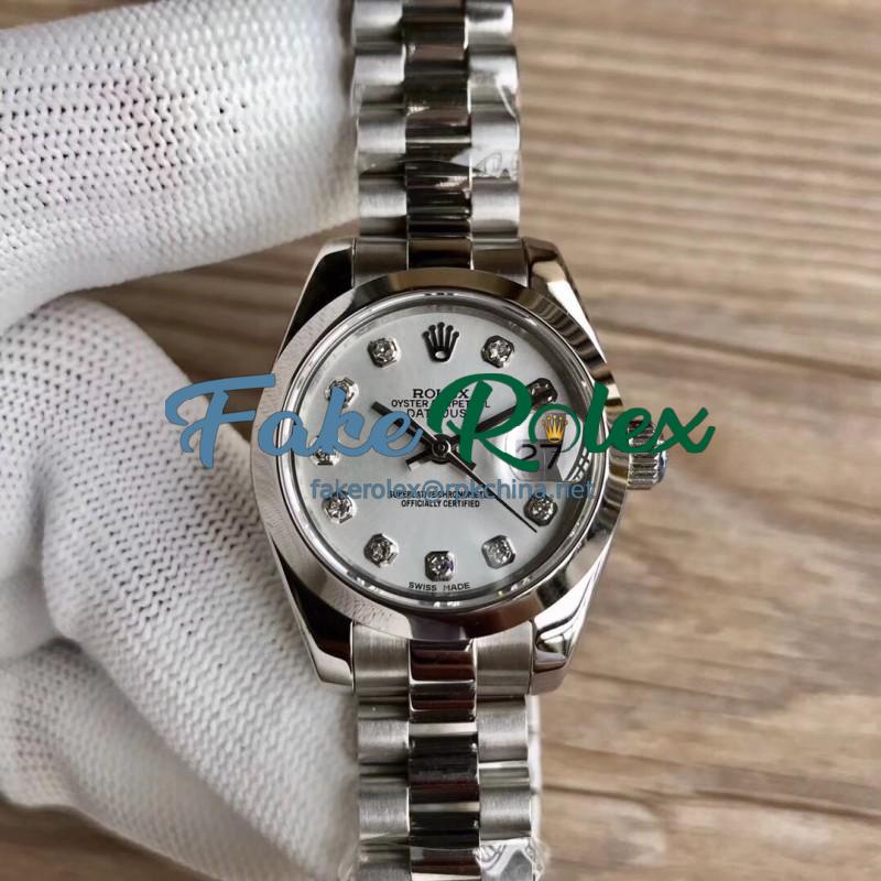 Replica Rolex Lady Datejust 28 279166 28MM WF Stainless Steel Silver Dial Swiss 2671