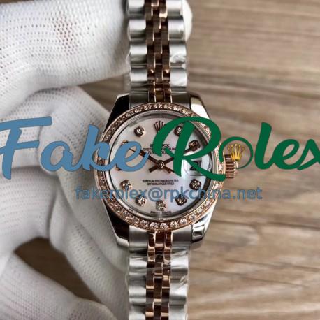 Replica Rolex Lady Datejust 28 279381RBR 28MM WF Stainless Steel & Rose Gold Mother Of Pearl Dial Swiss 2671