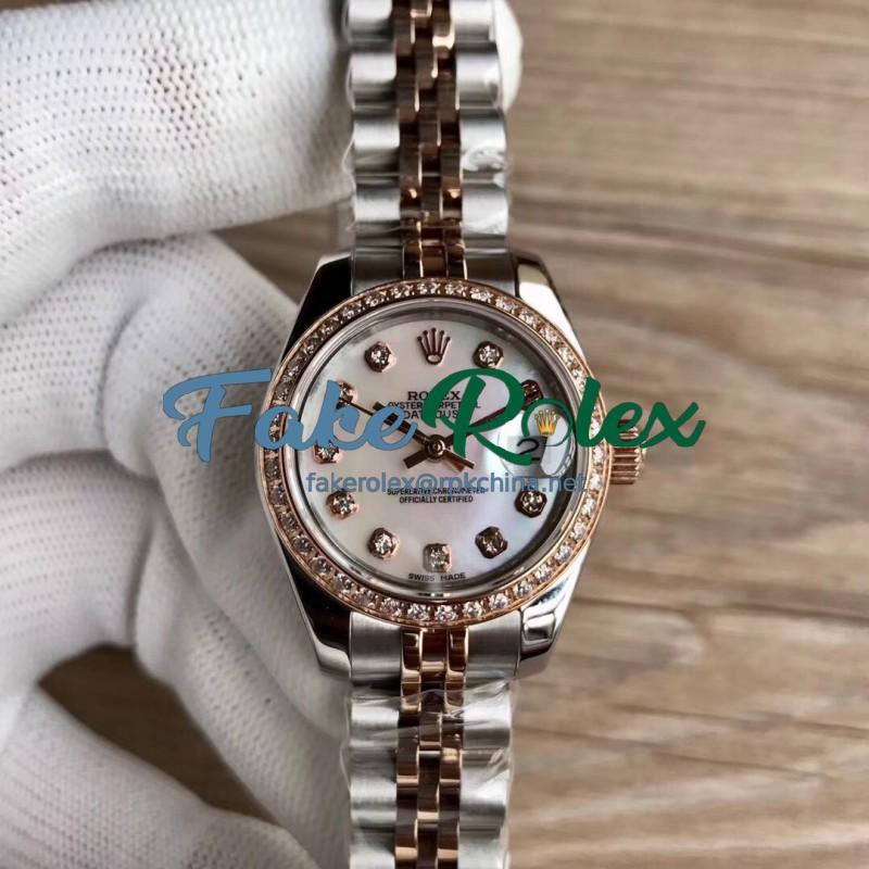 Replica Rolex Lady Datejust 28 279381RBR 28MM WF Stainless Steel & Rose Gold Mother Of Pearl Dial Swiss 2671