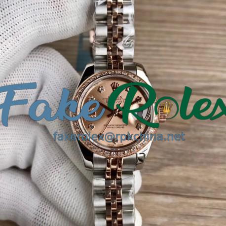 Replica Rolex Lady Datejust 28 279381RBR 28MM WF Stainless Steel & Rose Gold Rose Gold Dial Swiss 2671