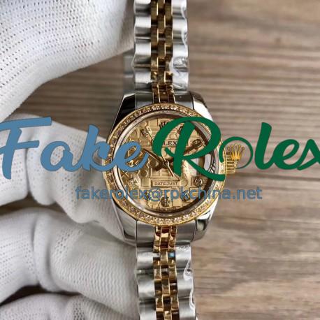 Replica Rolex Lady Datejust 28 279383BR 28MM WF Stainless Steel & Yellow Gold Rolex Dial Swiss 2671