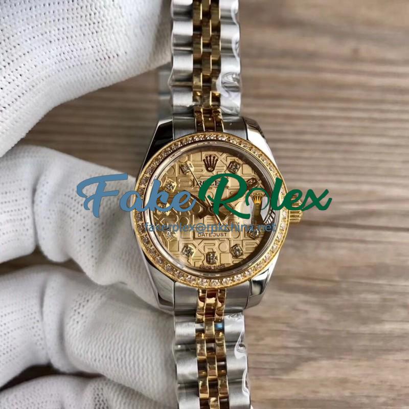 Replica Rolex Lady Datejust 28 279383BR 28MM WF Stainless Steel & Yellow Gold Rolex Dial Swiss 2671