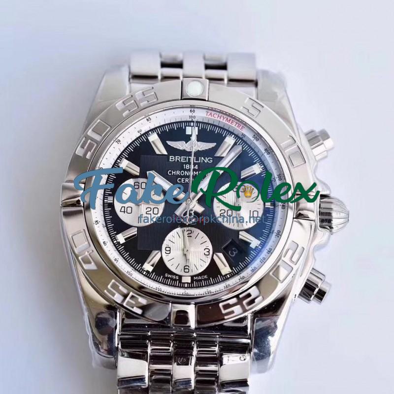 Replica Breitling Chronomat 44 AB011012/B967/375A GF Stainless Steel Black Dial Swiss 7750