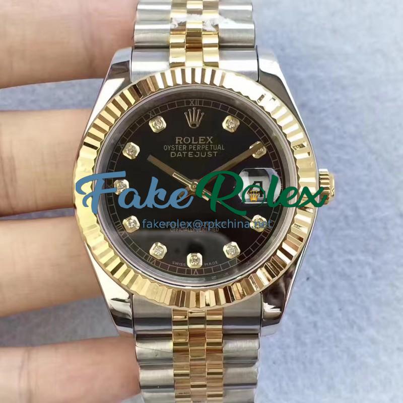 Replica Rolex Datejust II 126333 41MM N Stainless Steel & Yellow Gold Black Dial Swiss 2836-2