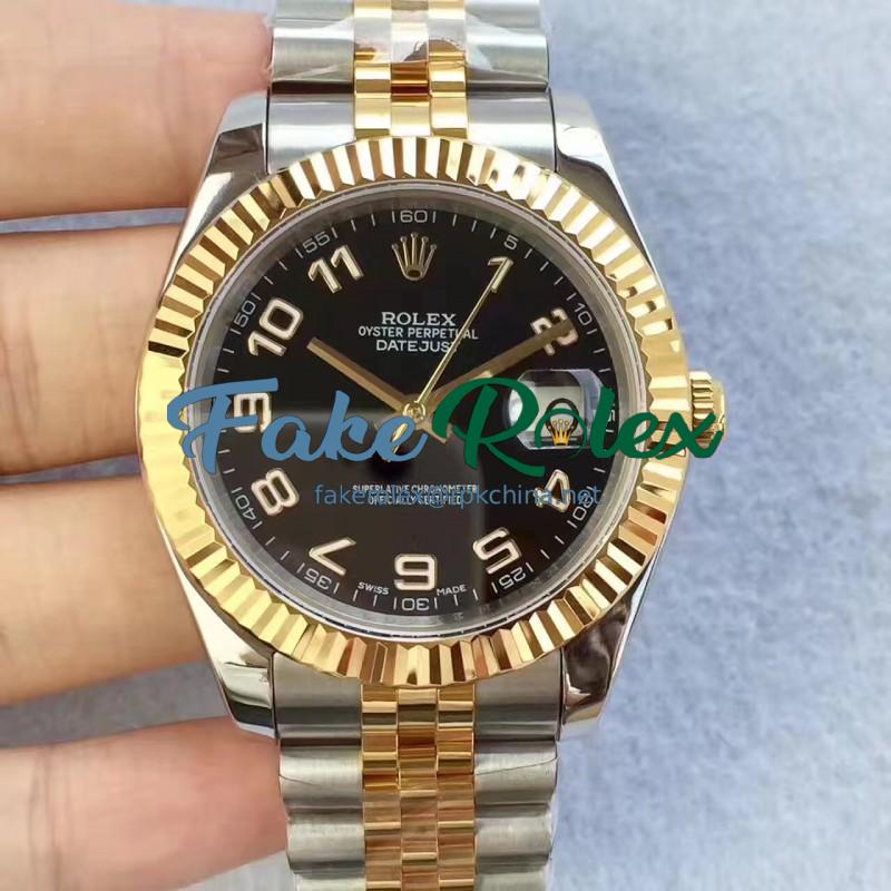 Replica Rolex Datejust II 126333 41MM N Stainless Steel & Yellow Gold Black Dial Swiss 2836-2